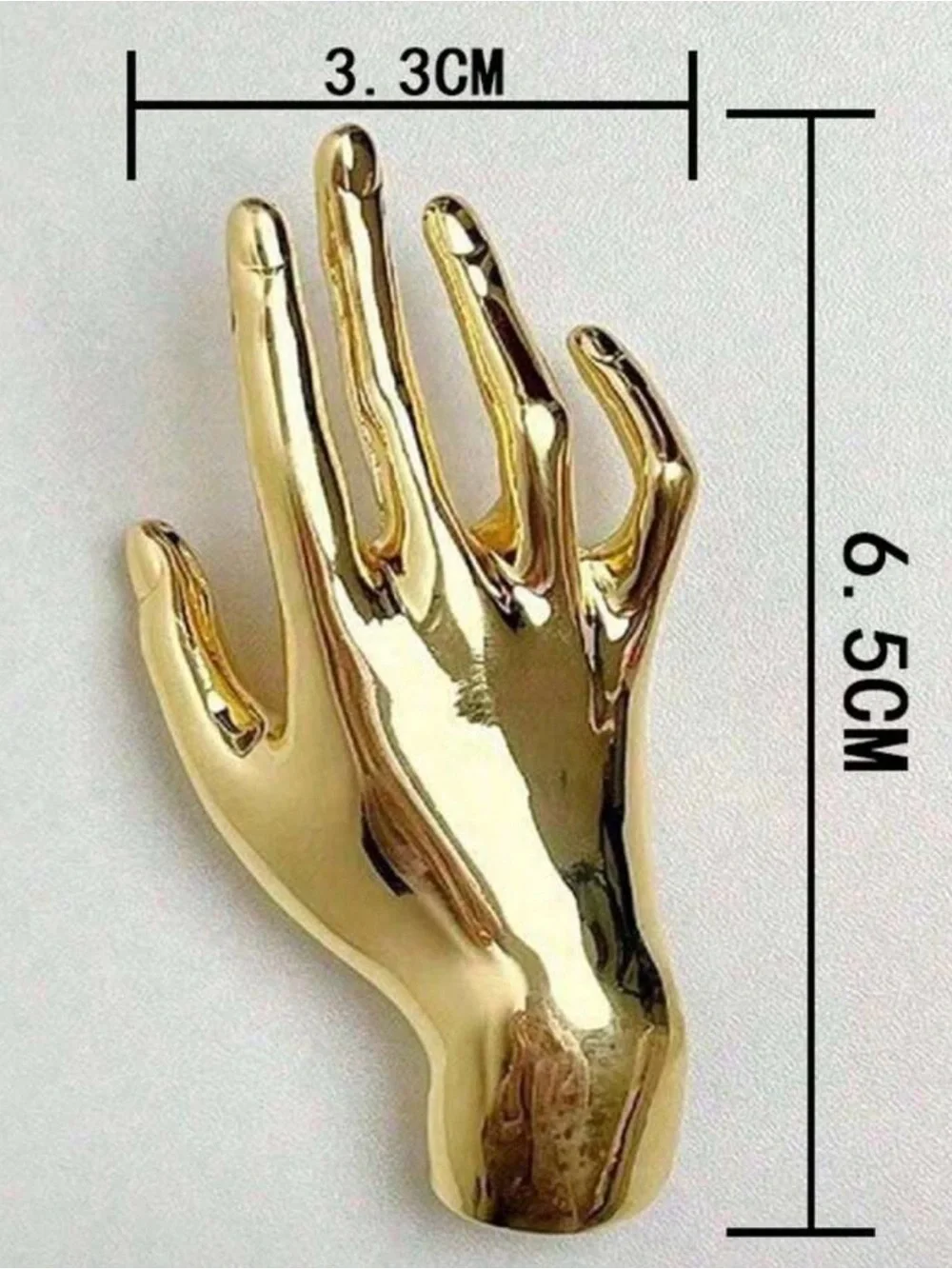 Polished Silver Hand Jewelry brooch